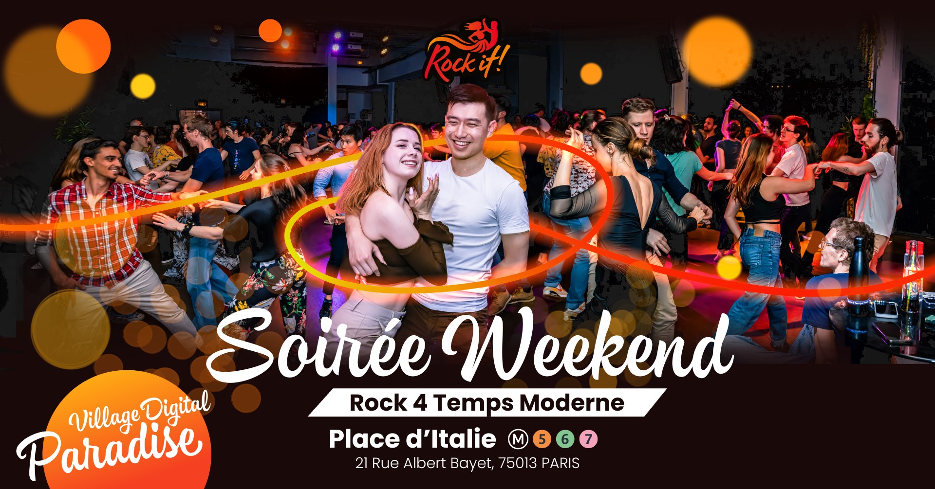 Soirée Danse Rock 4 temps Moderne et Cours à Place d'Italie