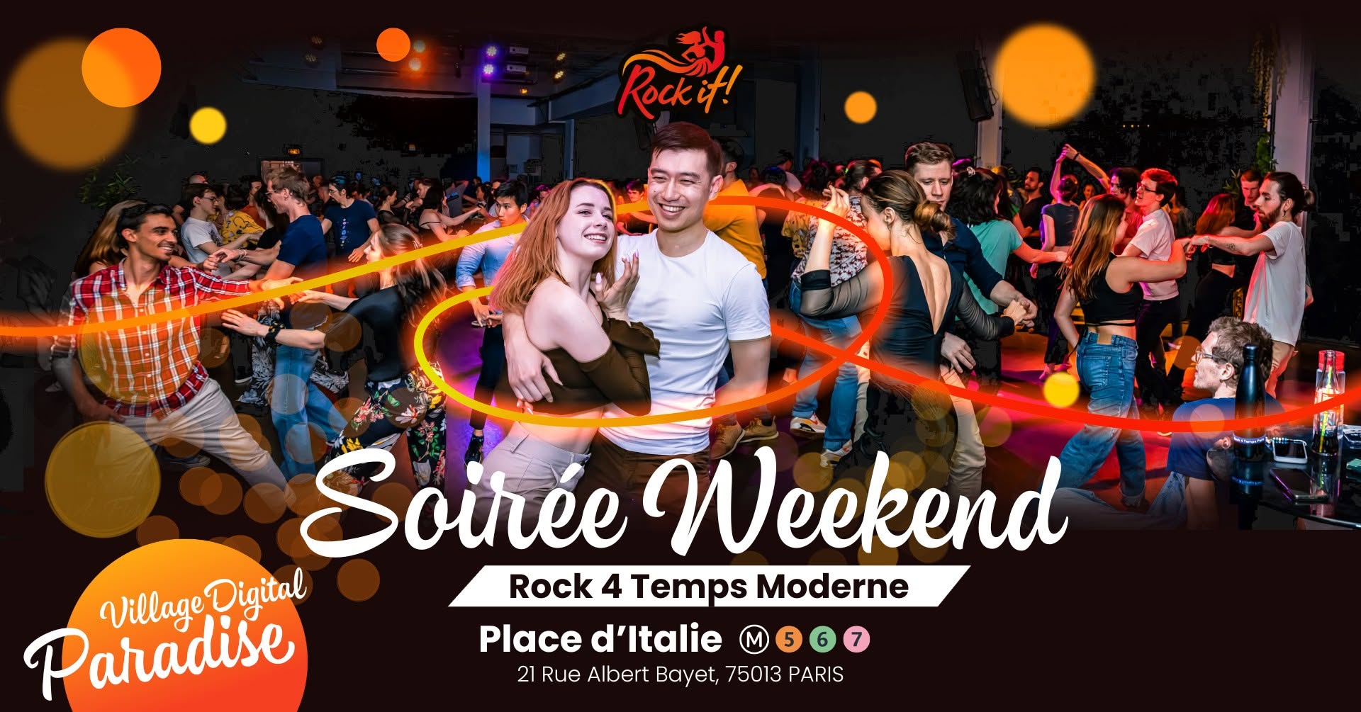 Soirée Danse Rock 4 temps Moderne et Cours à Place d'Italie