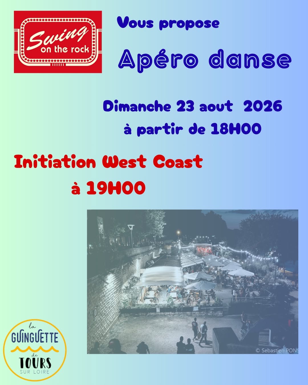 Apéro danse avec initiation West Coast à la guinguette de Tours