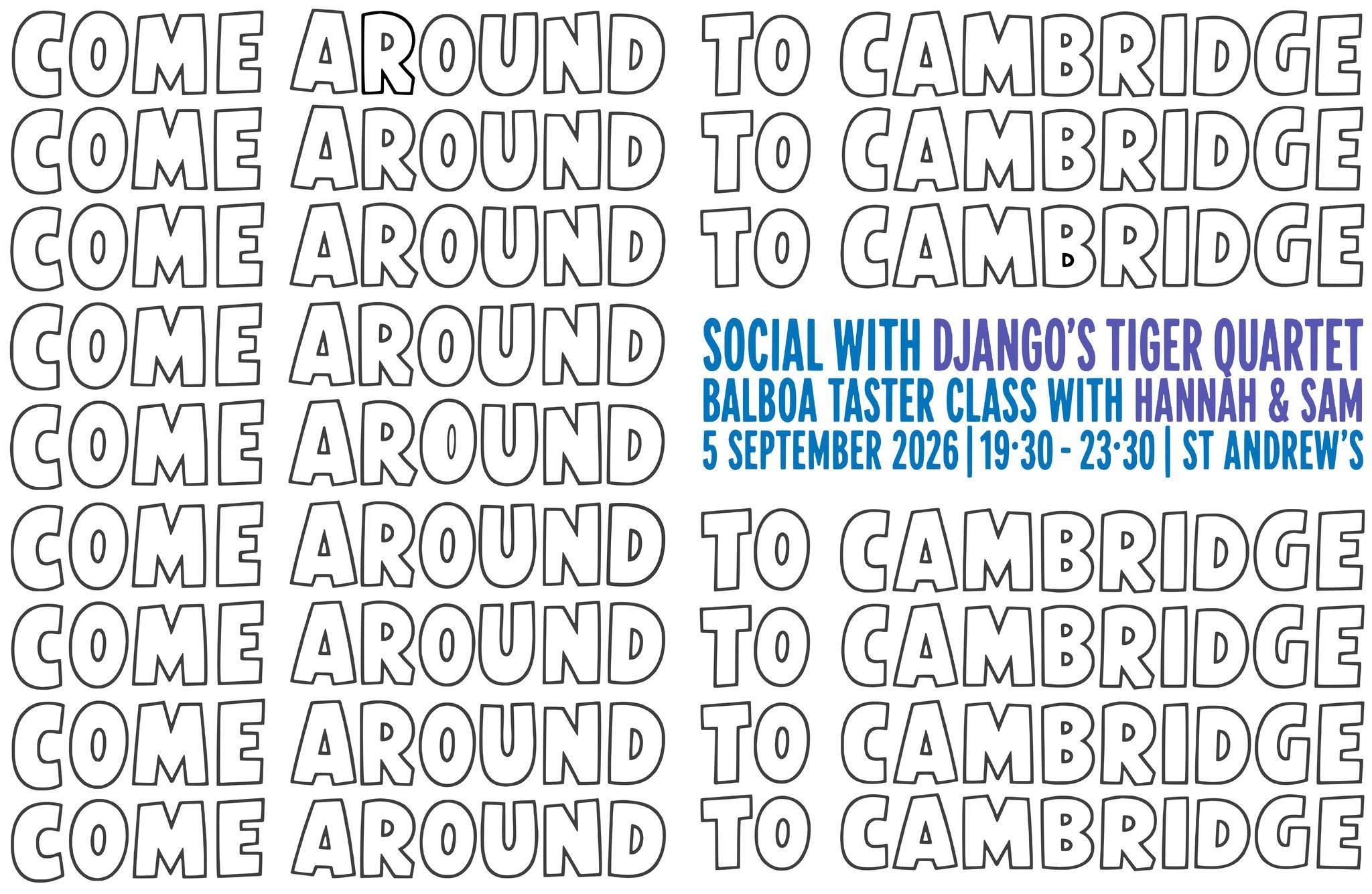 Come Around to Cambridge 2026 - Saturday night social with Django's Tiger Quartet