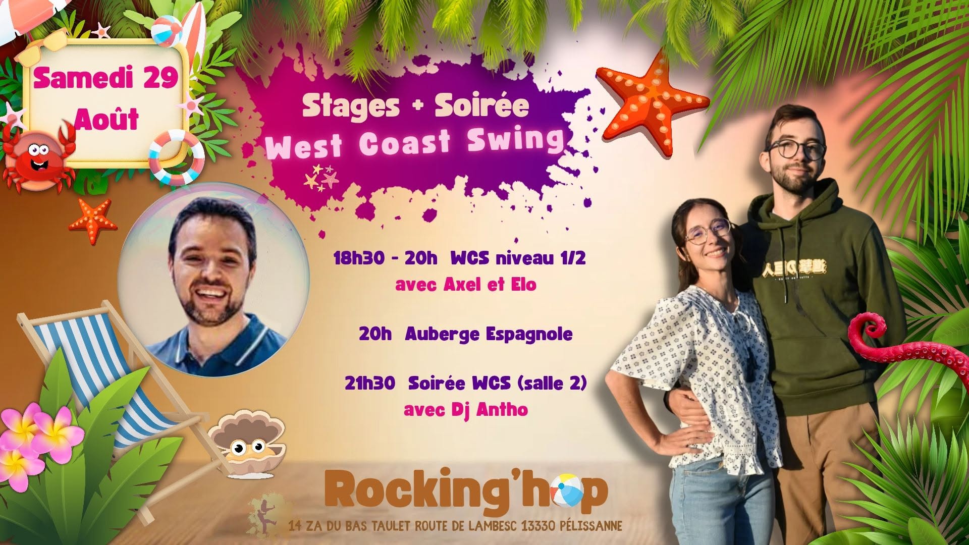 Stage d'été et Soirée West Coast Swing samedi 29 août (salle 2)