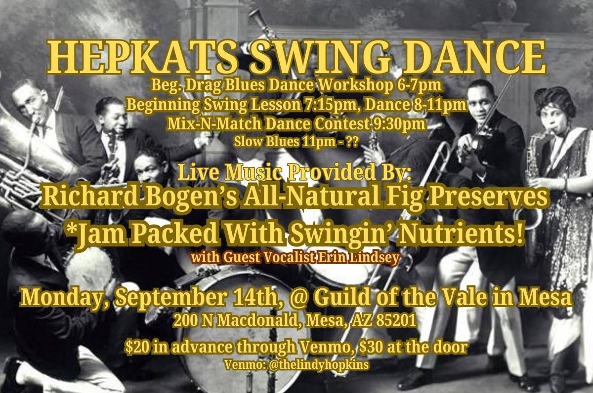 Hepkats Swing Dance - Drag Blues Workshop, LIVE MUSIC, Mix-N-Match Dance Contest, & Slow Blues Hour