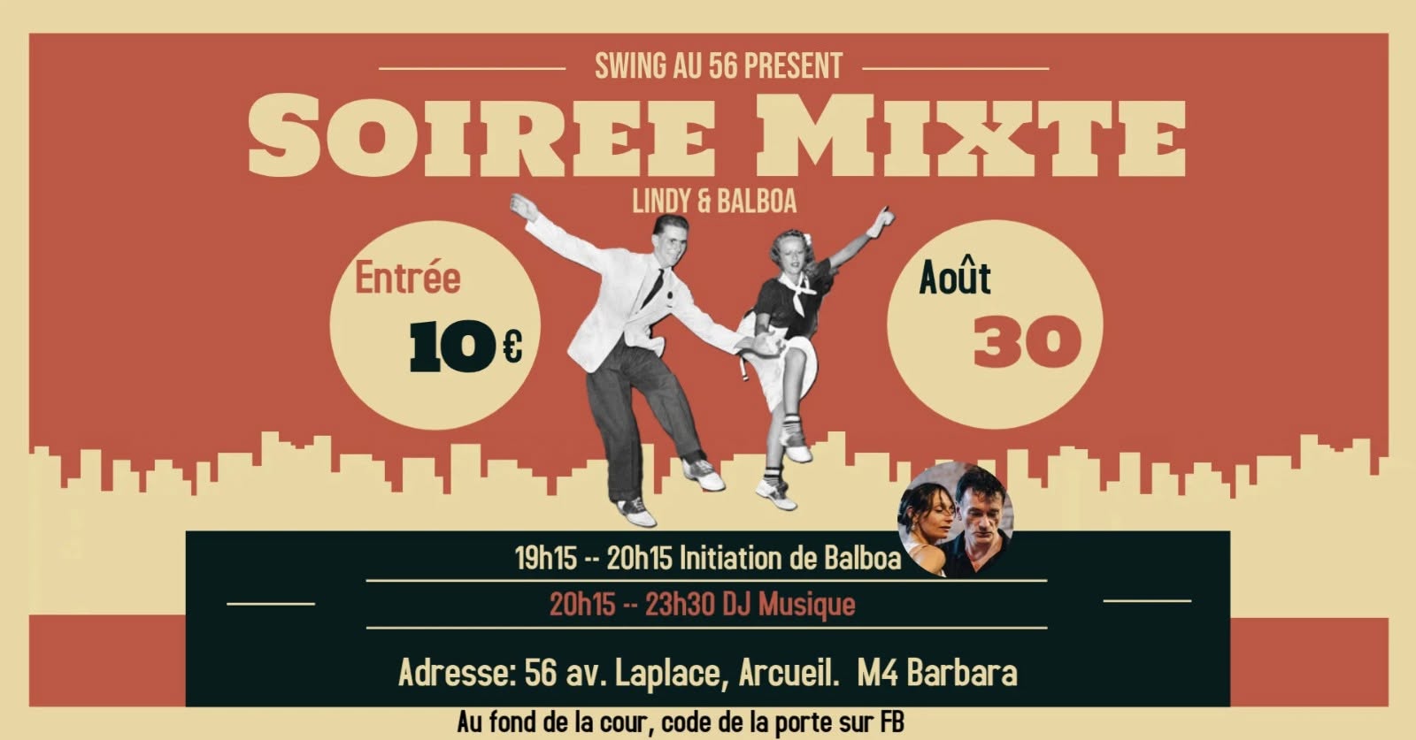  ✨ Soirée Mix : LINDY & BALBOA au 56 avec Initiation Balboa et DJ LUC aux platines ! ✨