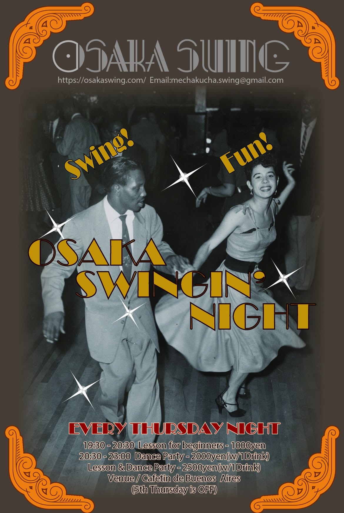 Osaka Swingin' Night☆Every Thursday☆5th week is OFF 
